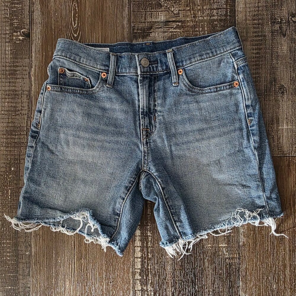 Gap 5" Girlfriend Short Midrise Blue Jean Denim Women's Size 24/00r